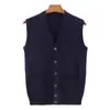 Chaleco cárdigan grueso 100% lana pura Hengyuanxiang para hombre, nuevo modelo Otoño/Invierno 2025 con bolsillos, Chaleco suéter para hombre