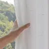 Tela de Janela Transfronteiriça Ebay Amazon Cor Sólida Padrão Cruzado Prata Prensada Cortina Transparente Acabamento Transparente Telas de Janela Cortinas de Comércio Exterior Shaoxing