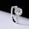Anillo de Moissanita con Orejas de Gato y Flor, Anillos de Pareja, Propuesta, Boda, Regalo de Cumpleaños con Diamante de Ocho Corazones y Ocho Flechas