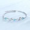 Nova Moda Coreana Pulseira de Golfinho com Diamante Azul Feminina Simples Elegante Design Ins Personalidade Pulseira Pulseira Presente