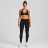 Conjunto de Sutiã Esportivo Transfronteiriço, Top Fitness Beauty Costas Cruzadas, Leggings Justas de Cintura Alta de Secagem Rápida, Conjunto de Duas Peças para Yoga