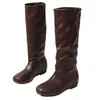 Versión en stock~Botines negros simples de estilo coreano con punta redonda, holgados, sin cordones, para mujer, versátiles y elegantes, estilo chimenea, a media pantorrilla