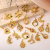 Novo Estilo Doce e Fofo Europeu e Americano DIY Pingente de Estrela, Lua e Coração com Diamante Aço Inoxidável Banhado a Ouro 18K Acessórios Criativos