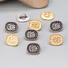 Prata de lei S925 banhada a ouro botão redondo em forma de XI acessórios vintage tinta preta desgastada material para DIY feito à mão com contas