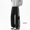 Pantalones Casuales Rayados Retro para Hombre de Primavera 2026 con Bloques de Color, Corte Holgado, Diseño de Tallas Grandes, Pantalones de Pierna Ancha para Jóvenes