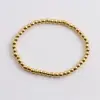 Nueva Joyería Fresca Transfronteriza Estilo Europeo y Americano Estilo Coreano Chapado en Cobre Oro Real Elástico Pulsera de Perlas Redondas Pulsera para Mujer