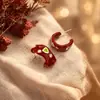 Aretes Geométricos Rojos Ankela Festivos de Año Nuevo Nicho Temperamento Venta Caliente Aretes de Botón Otoño/Invierno 2026 Venta al por Mayor de Pendientes