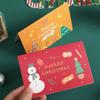 Cartão de felicitações natalino fofo em desenho animado com bronzear Árvore de Natal Boneco de Neve Véspera de Natal Cartão com mensagem de agradecimento e bênção