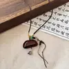 Collar Trenzado de Cuerda con Perlas de Piedra Natural para Mujer, Cadena para Clavícula de Piedra Ojo de Tigre Estilo Chino Nuevo Vintage, Accesorio Largo Colgante para el Cuello con Manchas