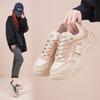 Zapatos Gruesos Estilo Coreano Estilo Papá Primavera Nuevo Estilo Callejero Estudiante Correr Zapatos Deportivos para Mujer Aumentadores de Altura Casuales Zapatos Blancos