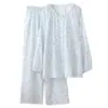 Estilo Nuevo Primavera y Verano Algodón Ropa de Casa para Mujer Pijamas Algodón Puro Delgado Casual Hogar Holgado Conjunto de Pantalón Largo