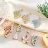 Colgante Moda Transfronteriza de Gama Alta Mariposa Colorida Chapado en Cobre con Oro Real Incrustaciones de Circonita Accesorios de Joyería DIY para Mujeres