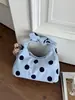 Bolso de lona de lunares de nicho transfronterizo nuevo para mujer, bolso cruzado moderno y a la moda, bolso de hombro simple y versátil, bolso tipo dumpling