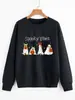 Moletom Colorido Spooky Vibes Cachorro Fantasma Engraçado Gola Redonda