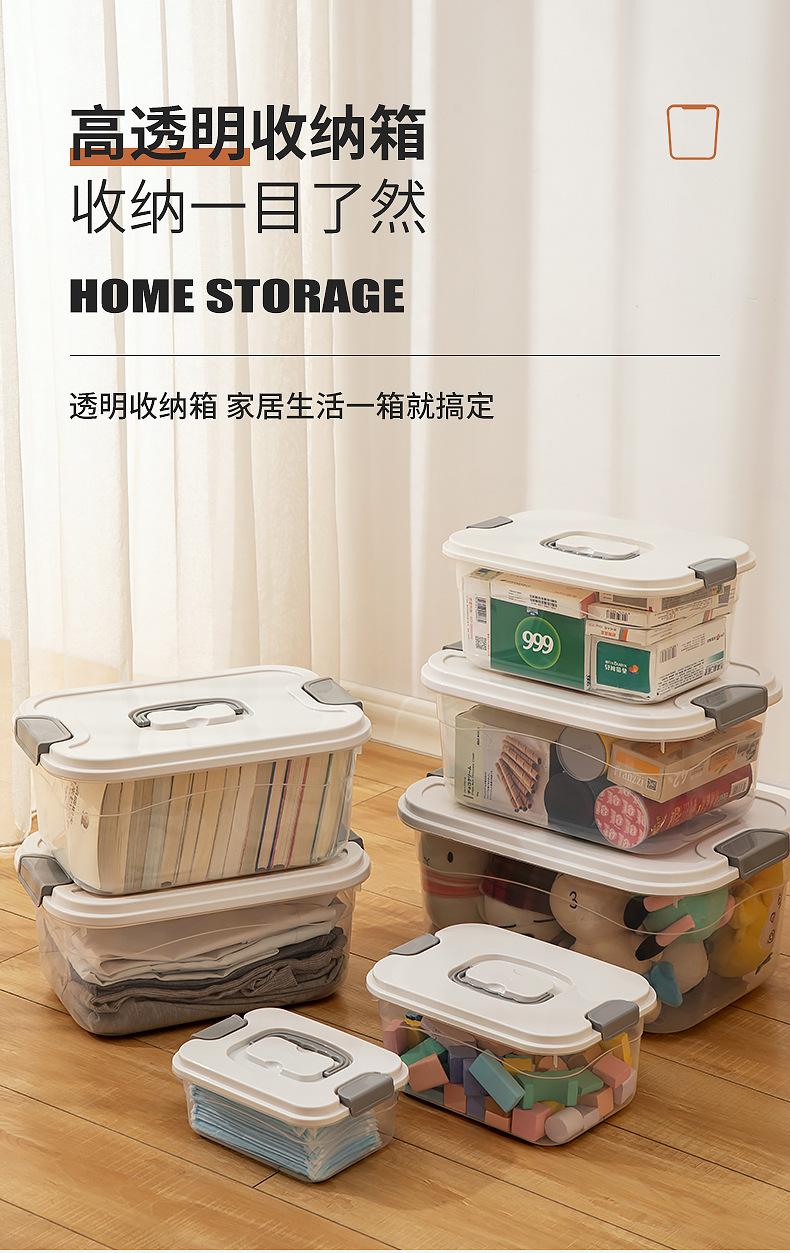家用衣柜收纳箱衣服玩具书本透明收纳箱塑料零食车载整