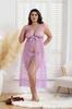 Gordo Europeo y Americano mm Lencería Sexy Transparente Liguero Pijama Camisón Malla Sexy Traje Falda Larga 7674