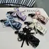 Novos Acessórios de Cabelo Moda Coreana Multicor Cetim Bolinhas Pérola Laço Presilha Topo Presilha Banana Acessórios de Cabelo Atacado