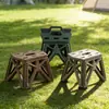 Taburete plegable de plástico para el hogar, silla pequeña creativa, portátil, para pesca, picnic, banco para exteriores, grueso y antideslizante.