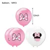 Balões Temáticos de Aniversário Infantil Minnie e Mickey para Festas Transfronteiriças, Copos de Papel Descartáveis, Pratos de Papel, Toalhas de Mesa e Conjuntos de Talheres