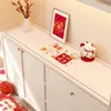 Mantel para Mesa Aparador de Año Nuevo 2026 Modelo Nuevo Año del Caballo Alfombrilla Protectora para Encimera de Mueble de TV Alfombrilla Roja Anti-Suciedad para Zapatero para el Año Nuevo