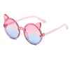 Gafas de sol redondas para niños color pieza de océano niños y niñas retro lindas gafas Gafas de sol de cristal para niños de comercio exterior