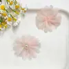 Flores de Perlas de Organza Hechas a Mano DIY Accesorios para el Cabello Ropa Flores para Zapatos Sombrero Bolso Ropa de Bebé Broches para Mascotas Accesorios Materiales