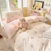 Conjunto de Roupa de Cama para Dormitório Estudantil Três Peças Algodão Puro Lençóis de Algodão Puro Capa de Edredom Cama de Solteiro Ensino Médio Universidade