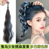 Trança de peruca, coque com mechas, mecha de cabelo de peruca, cabelo trançado auto-enrolado inspirado na dopamina, realçador de volume de cabelo, mecha de cabelo de rabo de cavalo colorida