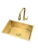 Fregadero de acero inoxidable 304 nano, de color dorado para cocina bajo encimera de un solo seno, fregadero de lavado de platos engrosado hecho a mano para uso doméstico