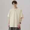 Camiseta pesada de 220g de manga corta para hombre, verano nuevo, tendencia retro americana, color sólido, talla grande, camiseta de algodón, chaqueta para hombre
