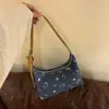 Bolso de Hombro Nuevo de Mezclilla Gato Kitty de Alto Valor Bolso de Axila Portátil Bolso Versátil Portátil Lindo Exquisito Mujer