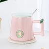 Taza de Pájaro de Lujo Ligero 2024 con Tapa y Cuchara Taza de Agua de Cerámica de Gran Capacidad Taza de Café Simple para Oficina y Hogar