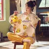 Pijama nuevo mujer nuevo traje manga larga dulce lindo talla grande casual ropa de casa venta al por mayor Mujer