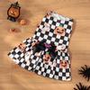 Nuevo Halloween transfronterizo falda para perro a cuadros calabaza perro gato lindo ropa para mascotas fabricantes mayoreo