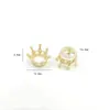 Cor Forte e Duradoura Banhado a Ouro Microincrustado Zircônia Coroa Espaçadores de Contas Anéis de Contas com Furo Grande Pulseira de Contas Artesanal DIY Acessórios de Joias