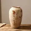 Vaso de cerâmica vintage rachado, cerâmica artesanal, estilo rústico, com duas alças, vaso decorativo para rooms decoradas
