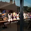 Adesivo de porta de cachorro para Halloween em estilo cartoon, decoração de vitrine, adesivo eletrostático para parede de vidro, adesivo eletrostático atmosférico