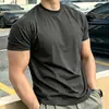 Camiseta deportiva de fitness, estampado retro, transpirable, algodón puro, manga corta, realza los músculos, cuello redondo estilo americano, secado rápido, ropa de entrenamiento para hombre, verano