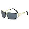 Gafas Futuristas de Estilo Tecnológico Europeas y Americanas para Hombres y Mujeres, Gafas de Sol Protectoras para Ciclismo, Gafas de Sol Plateadas Y2K con Estilo para Chicas Populares