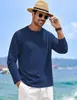 Suministro Exclusivo Transfronterizo de Camisetas Básicas de Manga Larga para Hombre, Algodón Puro, Hombro Caído, Cuello Redondo, Sin Cierre, Camisa para Capas Interiores, Unisex