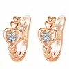 Pendientes creativos de estilo coreano en forma de corazón, pendientes de botón de flor en forma de corazón, pendientes de botón de pelo enfadado, joyería para orejas femenina, color dorado, pendientes de botón de corazón a corazón