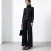 Conjunto de Otoño/Invierno Maillard para Mujer: Un conjunto completo que incluye un abrigo cárdigan de mezcla de lana, pantalones rectos holgados y un elegante traje plisado.