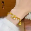 Pulsera de calabaza mariposa oro antiguo de alto color láser tienda de oro con joyería flash nicho lujo cuatro hojas