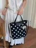 Bolso Cubo de Moda, Bolso de Mano Grande, Nuevo Bolso de Hombro Casual, Bolso Cruzado Versátil de Tela, Bolso de Mujer con Diseño de Lunares de Nicho