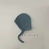 Chapéu de Proteção para Ouvido de Bebê Primavera e Outono Estiloso Cor Sólida Cadarço Pulôver Chapéu para Recém-nascido Passeio de Outono Chapéu à Prova de Vento