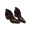 Versión de Piel de Vaca~Hebilla de Metal Casual 2026 Color Pulido Retro Versátil Minimalista Botines de Tacón Alto para Mujer Zapatos de Tacón Alto de Cuero Lavado
