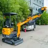Exportación transfronteriza de excavadoras agrícolas pequeñas de 1.5T, miniexcavadoras hidráulicas de orugas y zanjadoras pequeñas