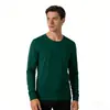 Camisetas Versátiles Cómodas de Cuello Redondo para Hombre Transfronterizas, Transpirables, Suaves y Amigables con la Piel para Primavera y Otoño, Camisetas de Manga Larga para Hombre