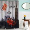 Cortina de Chuveiro de Poliéster Europeu Impermeável e à Prova de Mofo Londres Big Ben Cabine Telefônica Venda Direta da Fábrica Botões de Metal