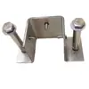 Base Galvanizada Pre-empotrada para Fijación al Suelo, Hierro Soldado, Madera Anticorrosión, Manga sin Pegamento, Tubo Cuadrado, Pie de Tres Lados, Columna de Acero Inoxidable